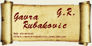 Gavra Rubaković vizit kartica